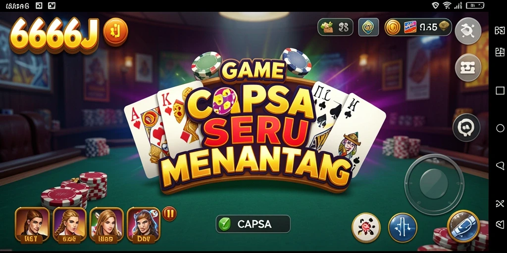 Antarmuka permainan Capsa yang menarik dan interaktif.