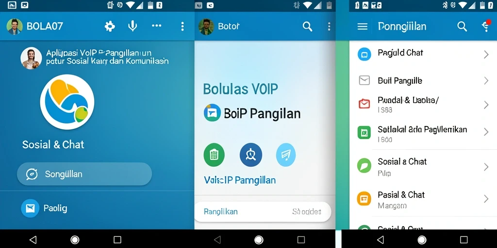 Antarmuka aplikasi BOLA07 yang intuitif untuk panggilan VoIP.