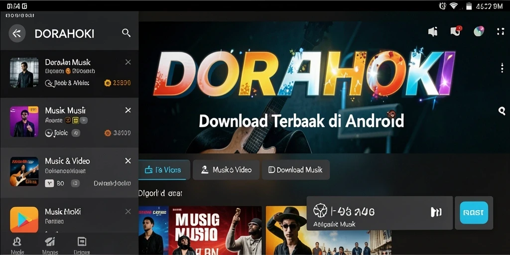 Antarmuka DORAHOKI yang intuitif dan mudah digunakan untuk Download Musik.