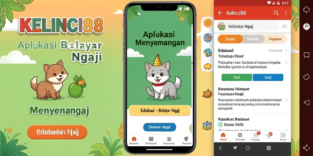 Tampilan antarmuka KELINCI88 untuk Belajar Ngaji yang interaktif.