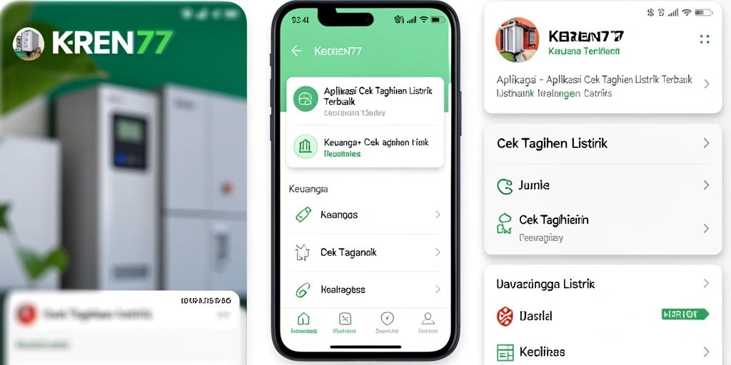 Antarmuka KEREN77 menampilkan fungsi Cek Tagihan Listrik yang mudah digunakan.