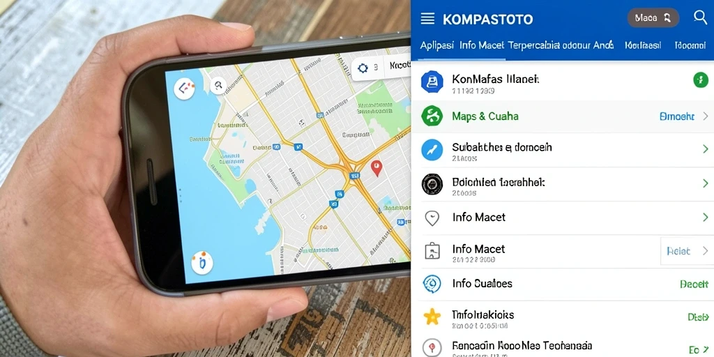 Antarmuka KOMPASTOTO menampilkan peta informasi kemacetan yang jelas.