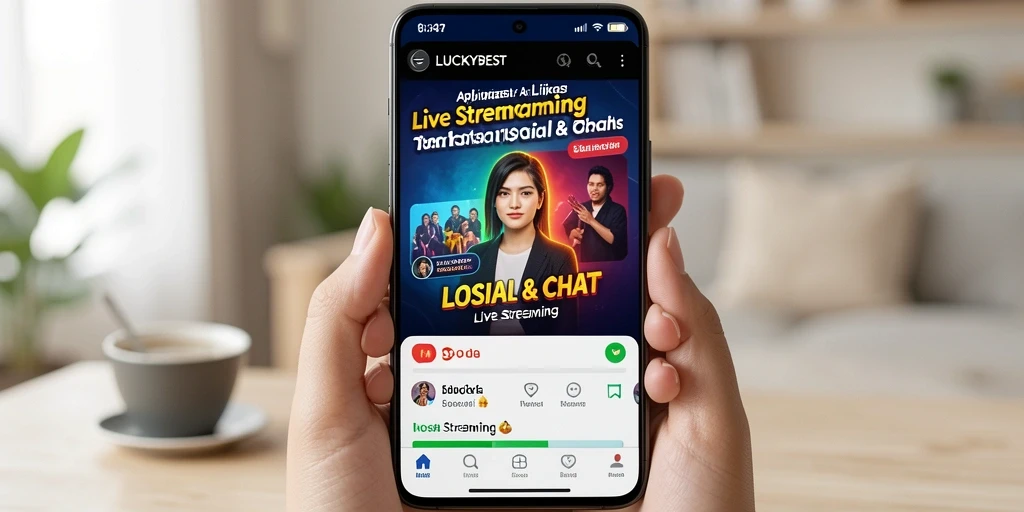 Antarmuka intuitif LUCKYBEST saat live streaming.