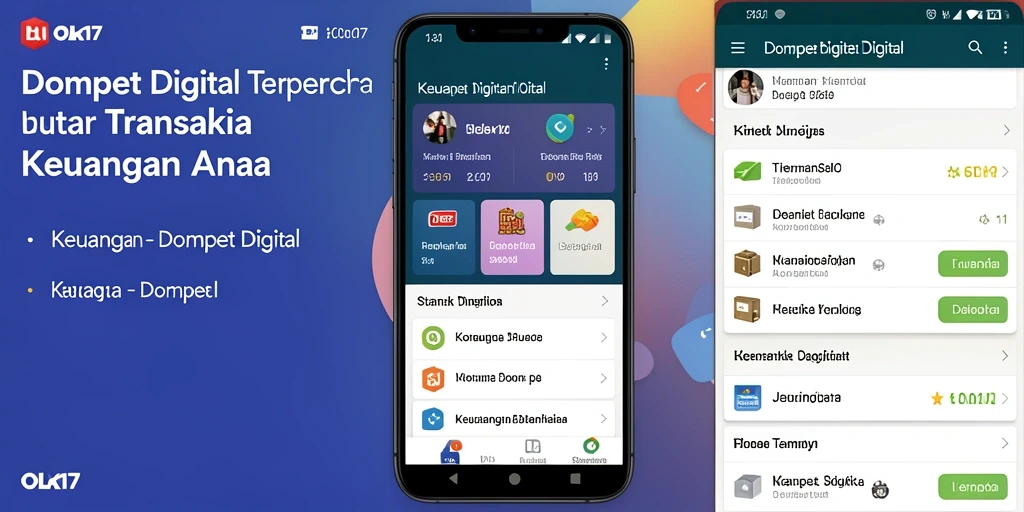Antarmuka modern dan fungsional dari OLX17 untuk Dompet Digital.