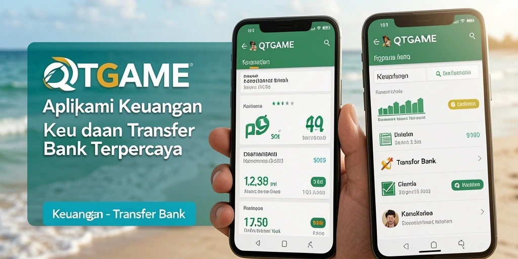 Antarmuka aplikasi QTGAME yang memudahkan transfer bank.
