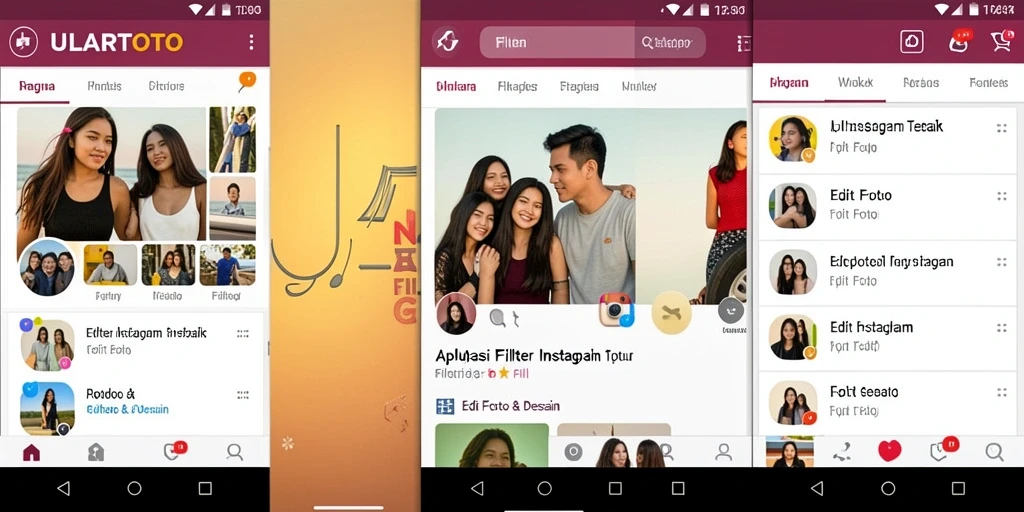 Antarmuka ULARTOTO yang menawan untuk pengeditan dengan filter Instagram.