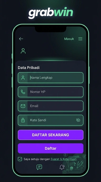 Cara Daftar Akun Baru Grabwin di Android
